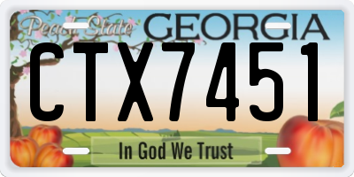 GA license plate CTX7451