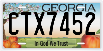 GA license plate CTX7452