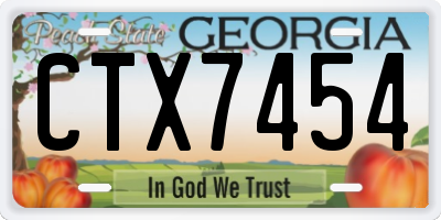 GA license plate CTX7454