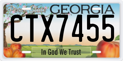 GA license plate CTX7455