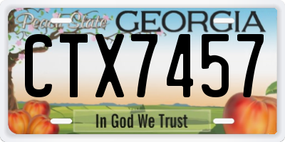 GA license plate CTX7457