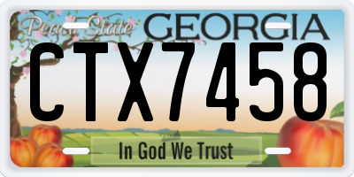 GA license plate CTX7458