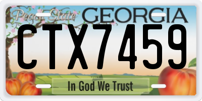 GA license plate CTX7459