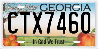GA license plate CTX7460