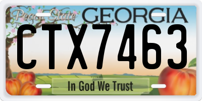 GA license plate CTX7463
