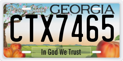 GA license plate CTX7465