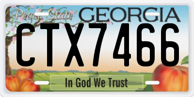 GA license plate CTX7466