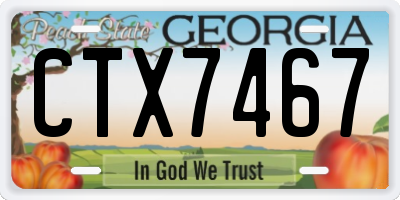 GA license plate CTX7467