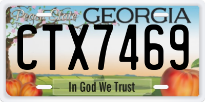 GA license plate CTX7469