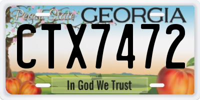 GA license plate CTX7472