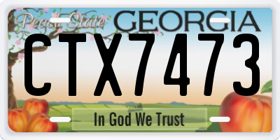 GA license plate CTX7473