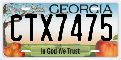 GA license plate CTX7475