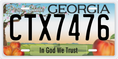 GA license plate CTX7476