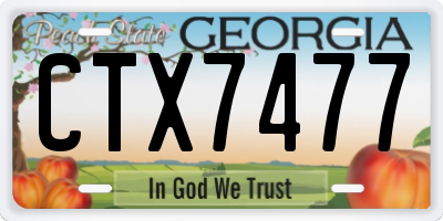 GA license plate CTX7477