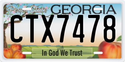 GA license plate CTX7478