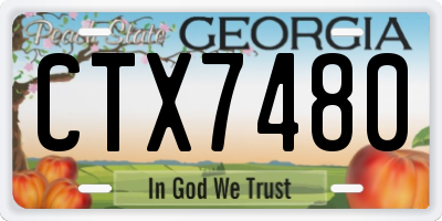 GA license plate CTX7480