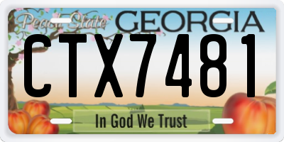 GA license plate CTX7481