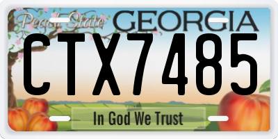 GA license plate CTX7485