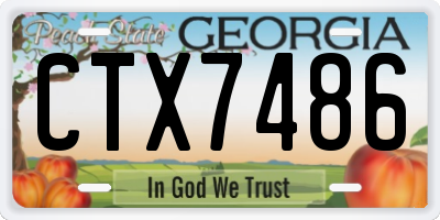 GA license plate CTX7486