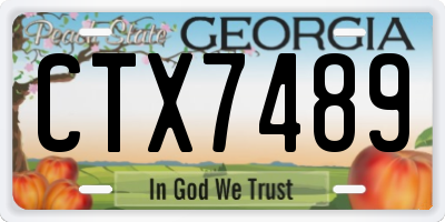 GA license plate CTX7489