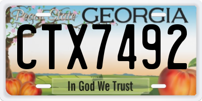 GA license plate CTX7492