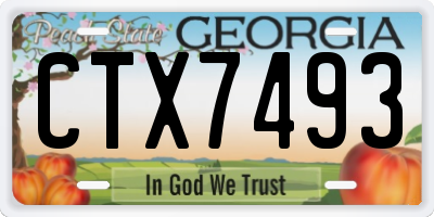 GA license plate CTX7493