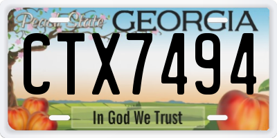 GA license plate CTX7494