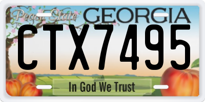GA license plate CTX7495