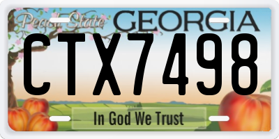 GA license plate CTX7498