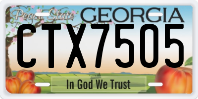 GA license plate CTX7505