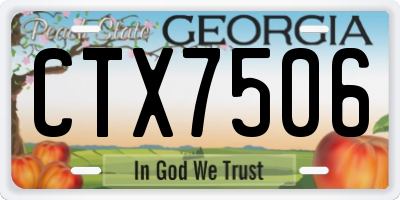 GA license plate CTX7506