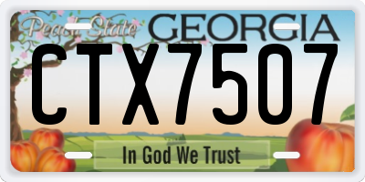 GA license plate CTX7507