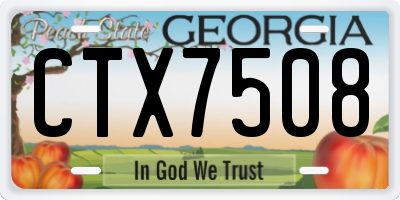 GA license plate CTX7508