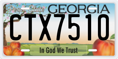 GA license plate CTX7510