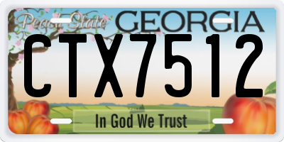 GA license plate CTX7512
