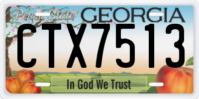 GA license plate CTX7513