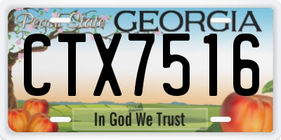 GA license plate CTX7516