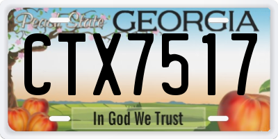 GA license plate CTX7517