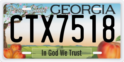 GA license plate CTX7518