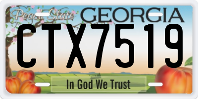 GA license plate CTX7519