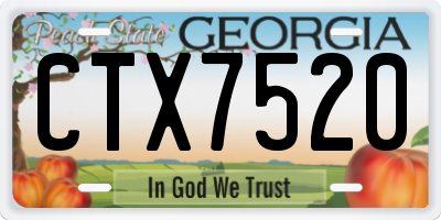 GA license plate CTX7520