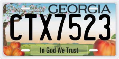 GA license plate CTX7523