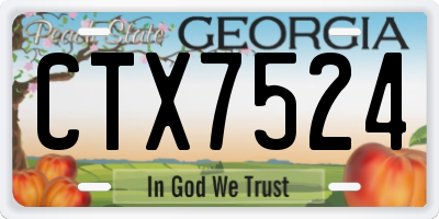 GA license plate CTX7524