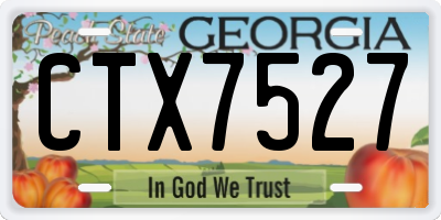 GA license plate CTX7527
