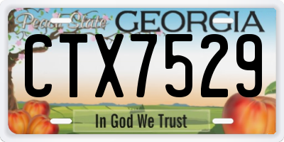 GA license plate CTX7529