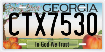 GA license plate CTX7530