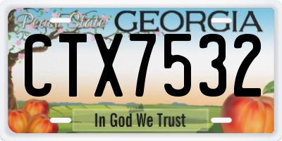 GA license plate CTX7532