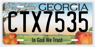 GA license plate CTX7535
