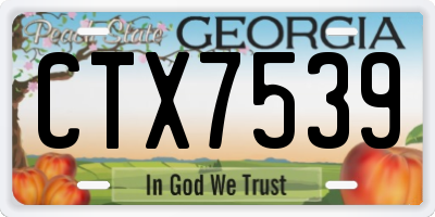 GA license plate CTX7539