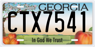 GA license plate CTX7541